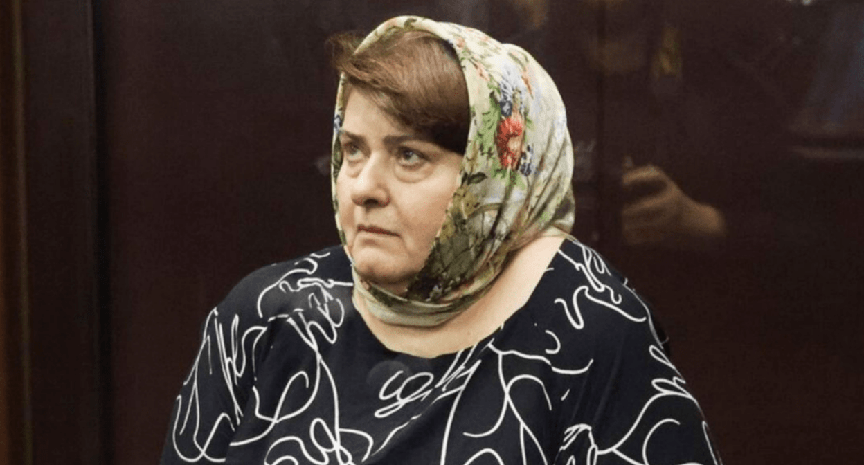 Zarema Musaeva in a court. Screenshot of a photo posted on the Telegram channel of the "Team against Torture" (included into the register of foreign agents) on November 11, 2024, https://t.me/no_torture/3448